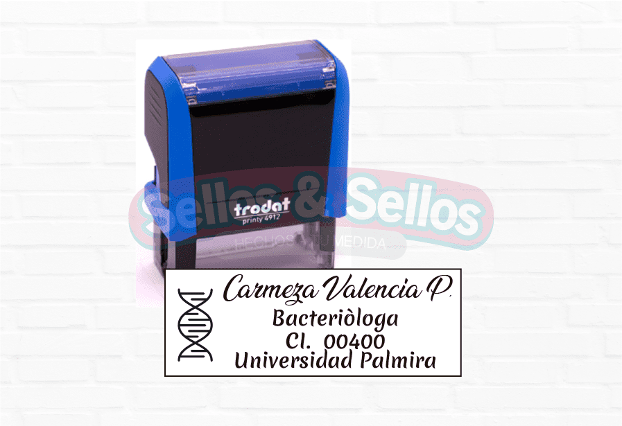 Sellos Personalizados para Bacteriólogos 47mm x 18 mm - Sellos y Sellos 