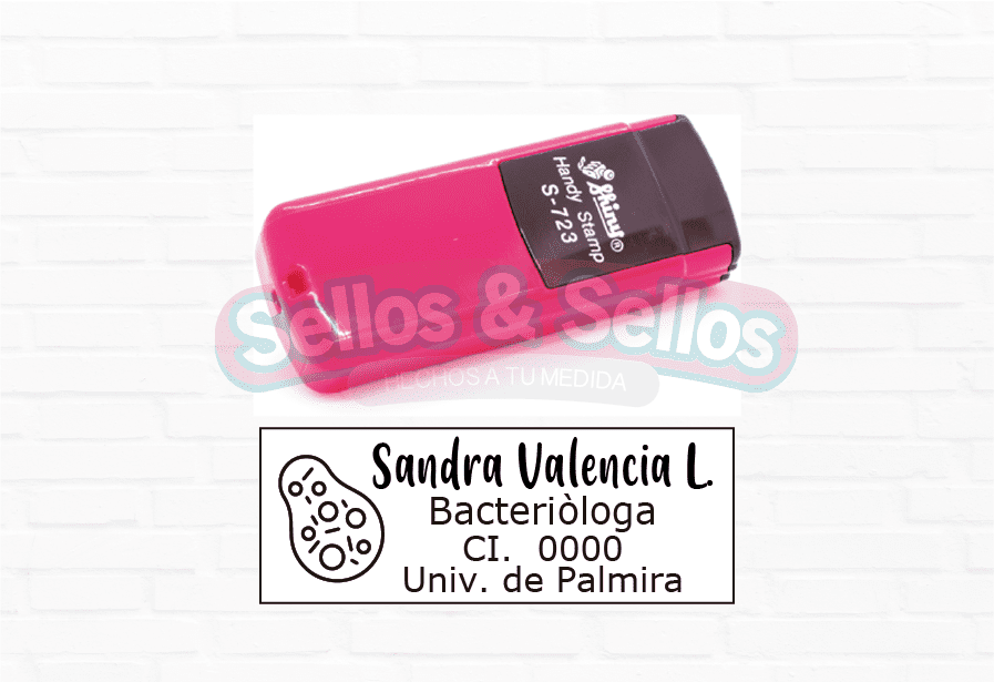 Sellos Personalizados de Bolsillo para Bacteriólogos 47mm x 18 mm - Sellos y Sellos 