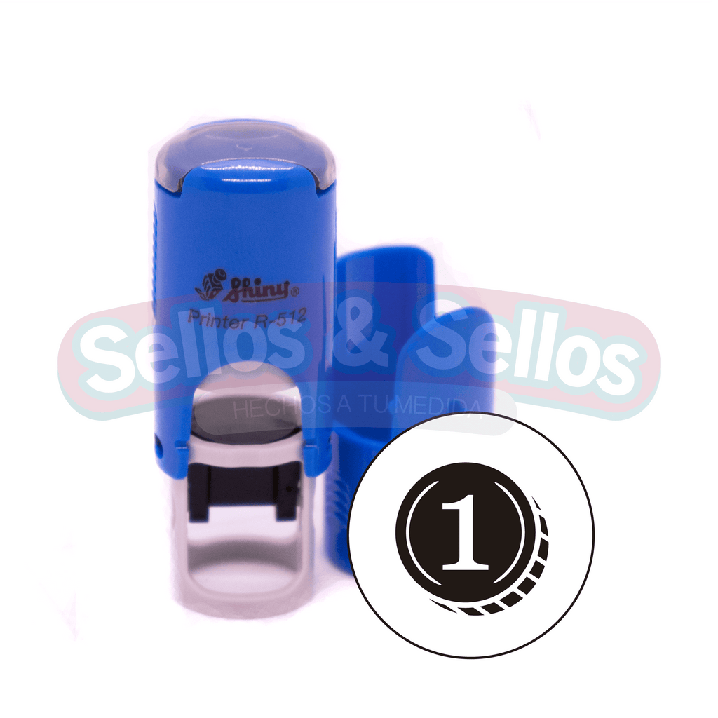 Sello Redondo Automático Shiny Azul-R-512 - Sellos y Sellos 