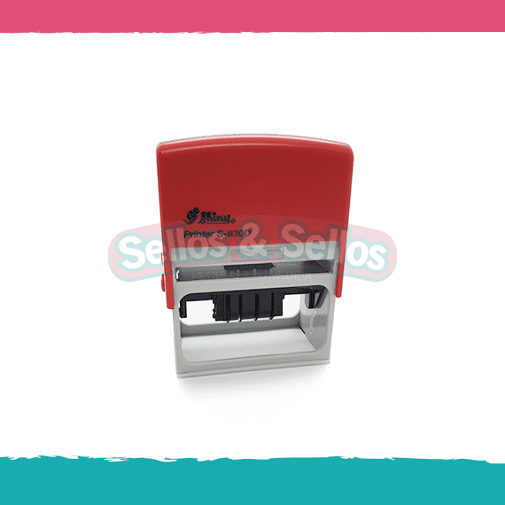 Sello Cuadrado Fechador Shiny-S-830D-Rojo - Sellos y Sellos 