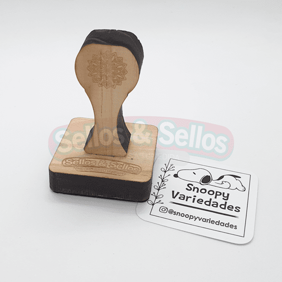 Sello de Madera 5x5 cm - Sellos y Sellos 