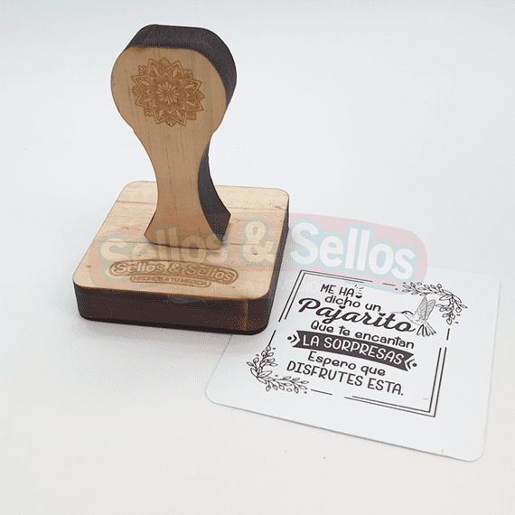 Sello de Madera 6x6 cm - Sellos y Sellos 