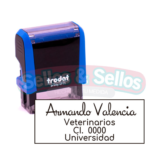 Sellos Personalizados para Veterinarios 38 mm x 14 mm - Sellos y Sellos 