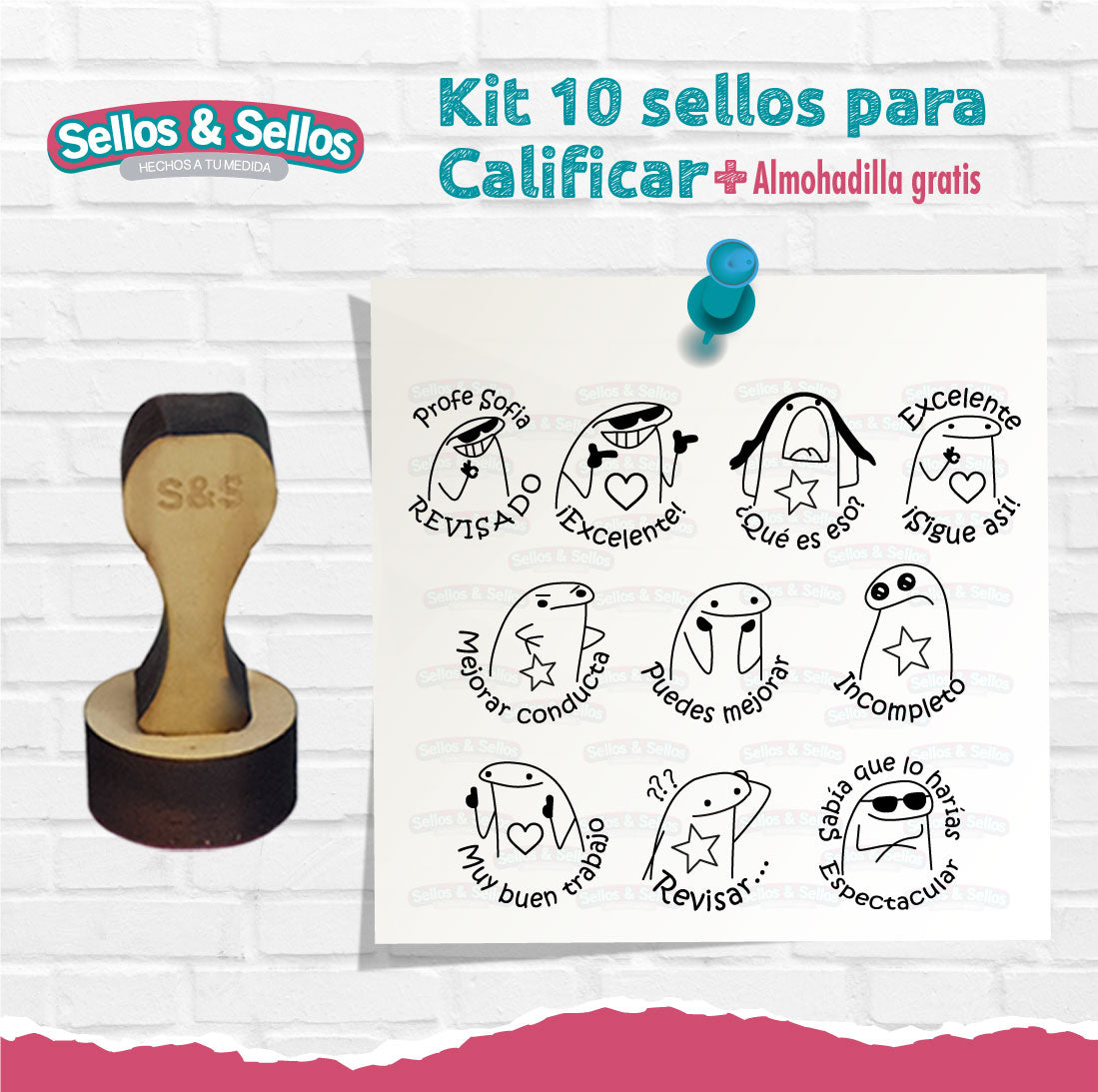 Sellos Didacticos para Calificar Flork 3x3 cm – Sellos y Sellos