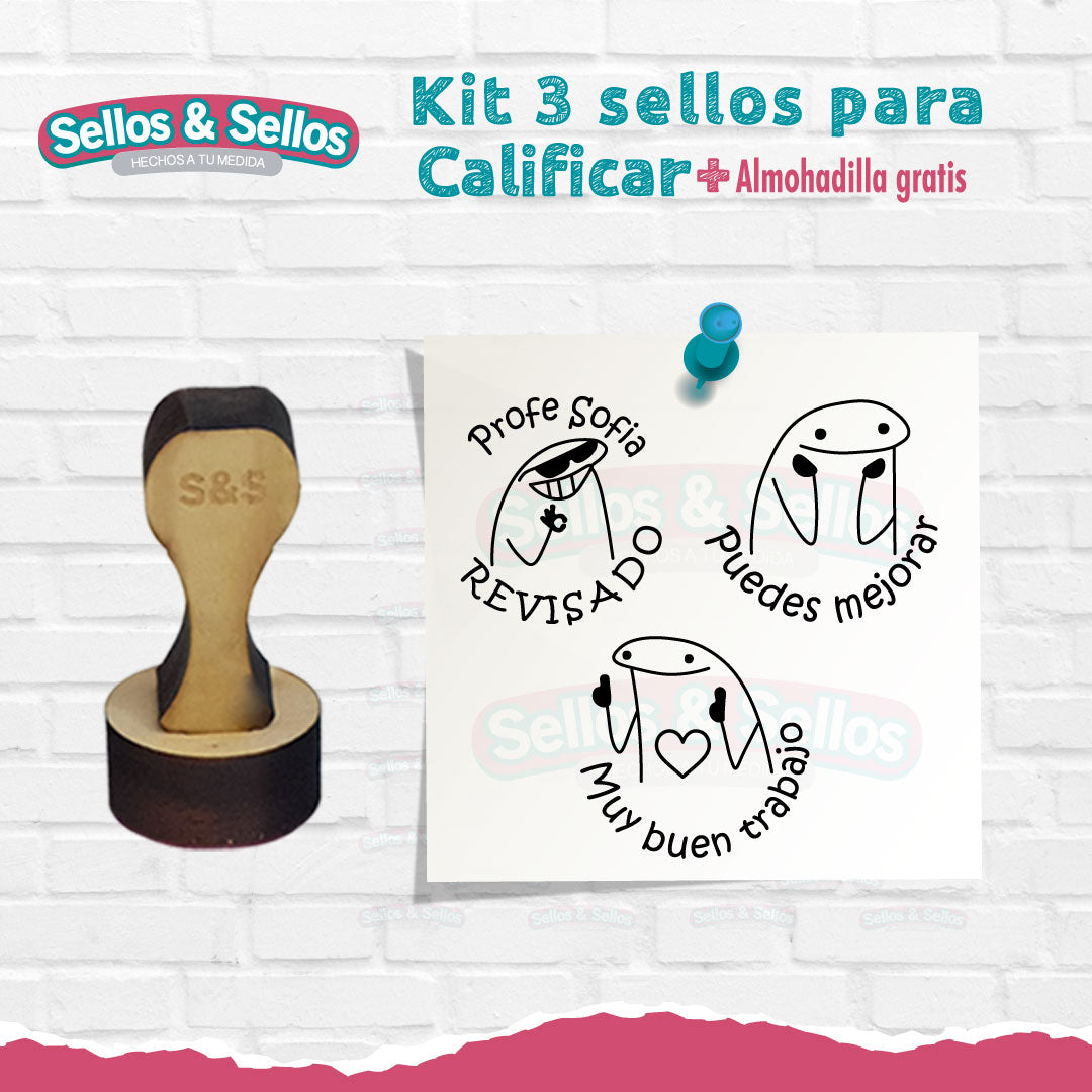 Sellos Didacticos para Calificar Flork 3x3 cm – Sellos y Sellos