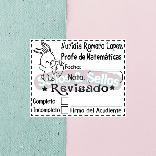 Sellos para Profesores Revisado cuadrados en Madera 4.5 x 4.5 cm – Sellos y  Sellos
