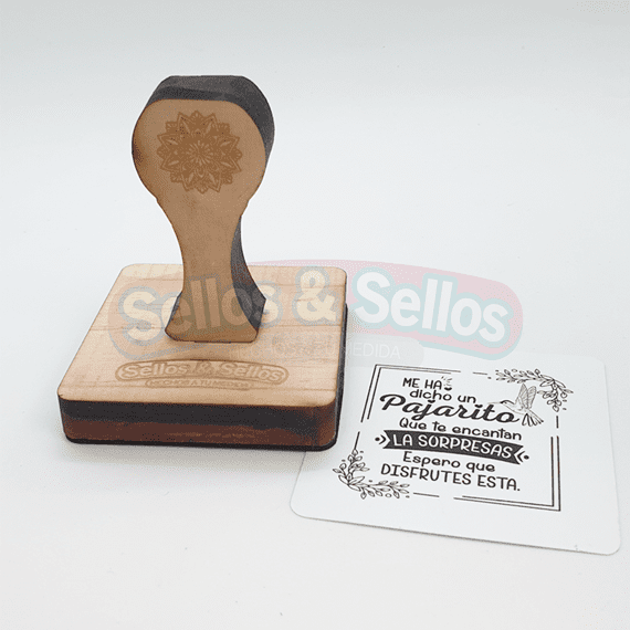 Sello de Madera 5x3 cm - Sellos y Sellos