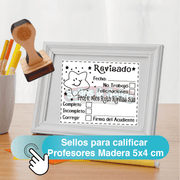 Sellos para calificar Profesores Madera 5x4 cm - Sellos y Sellos